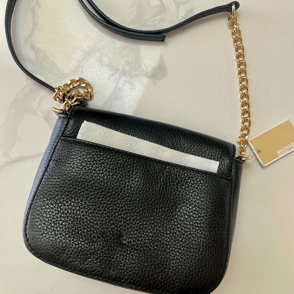 NWT Michael Kors Fulton Small Black Leather Crossbody Bag - Picture 4 of 6